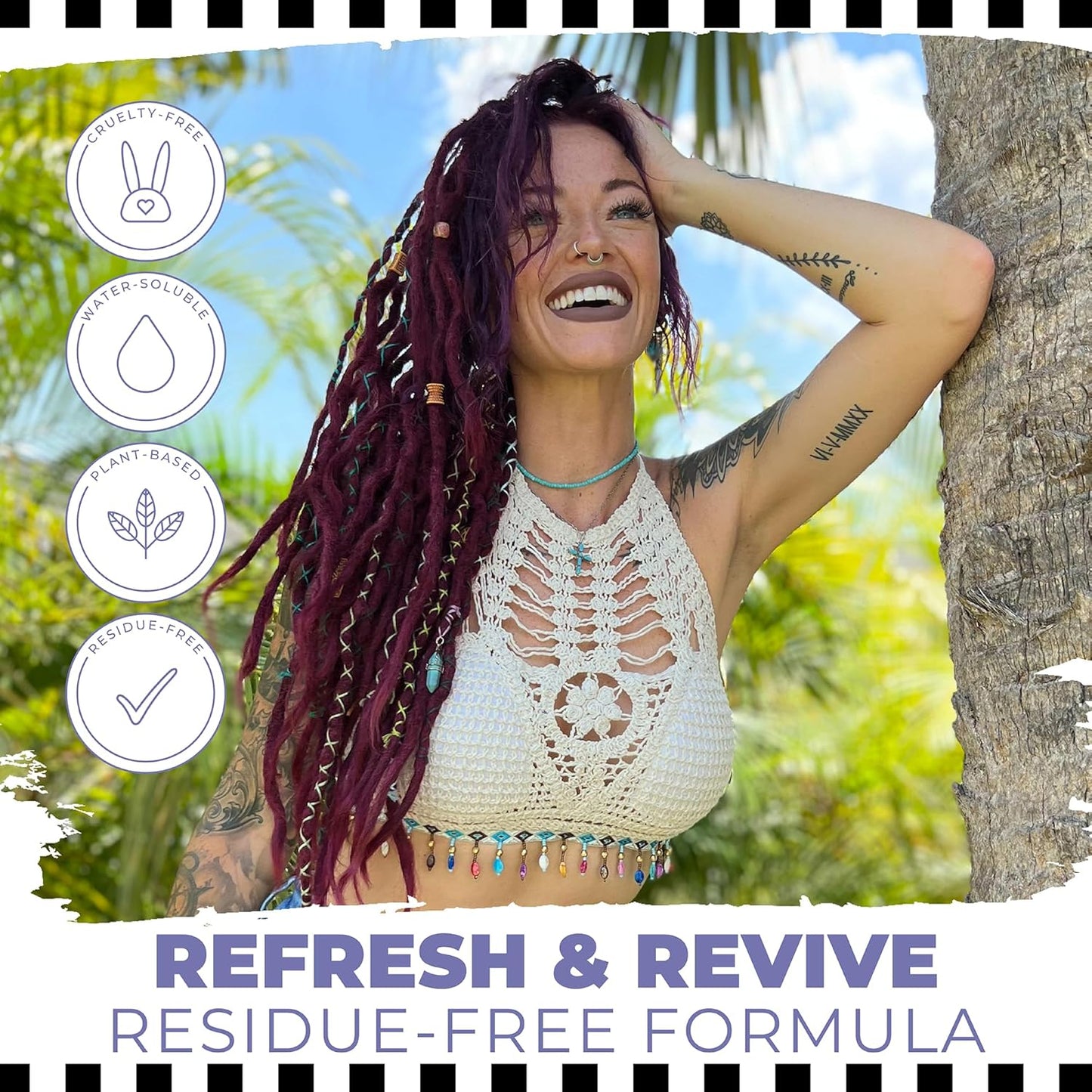 Dollylocks Refreshening Spray – Residue-Free Dreadlock Spray & Loc Moisturizer, Plant Based Deodorizer & Conditioner for Dreads, Vegan & pH-Balanced (Nag Champa Scent, 8oz)