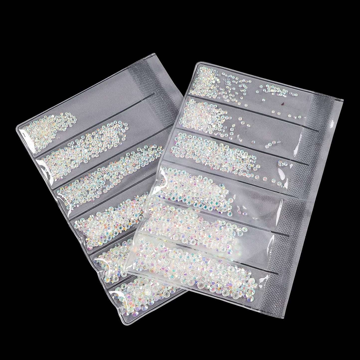 3456pcs Flatback Rhinestones Glass Charms Diamantes Gems Stones for Nail Art 6 Size ss4~ss12 Transparent AB