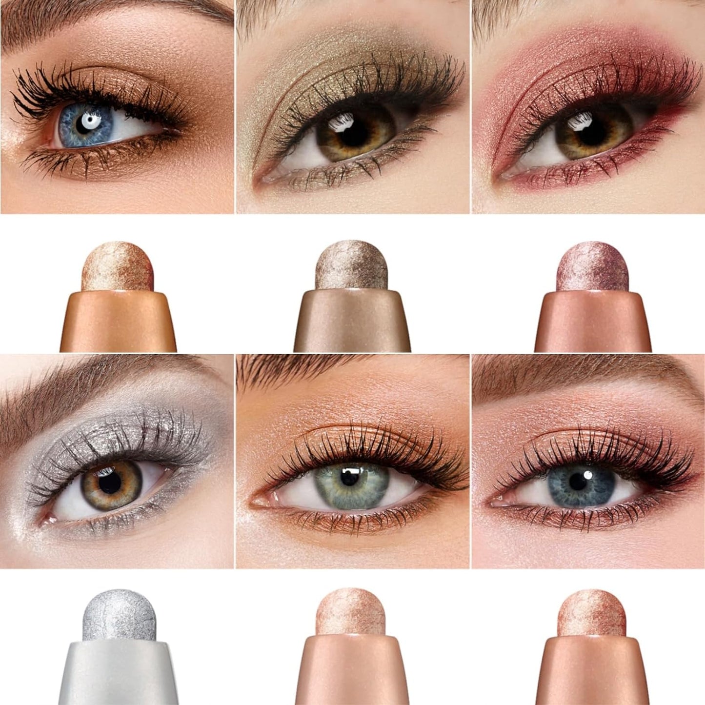 Jolilab Eyeshadow Stick Set, 8 Colors Matte Professional Bright-Colored Contouring and Highlight Eyeshadow Stick, Cream Waterproof Long Lasting High Pigmented Eye Shadow. (8, Set F)