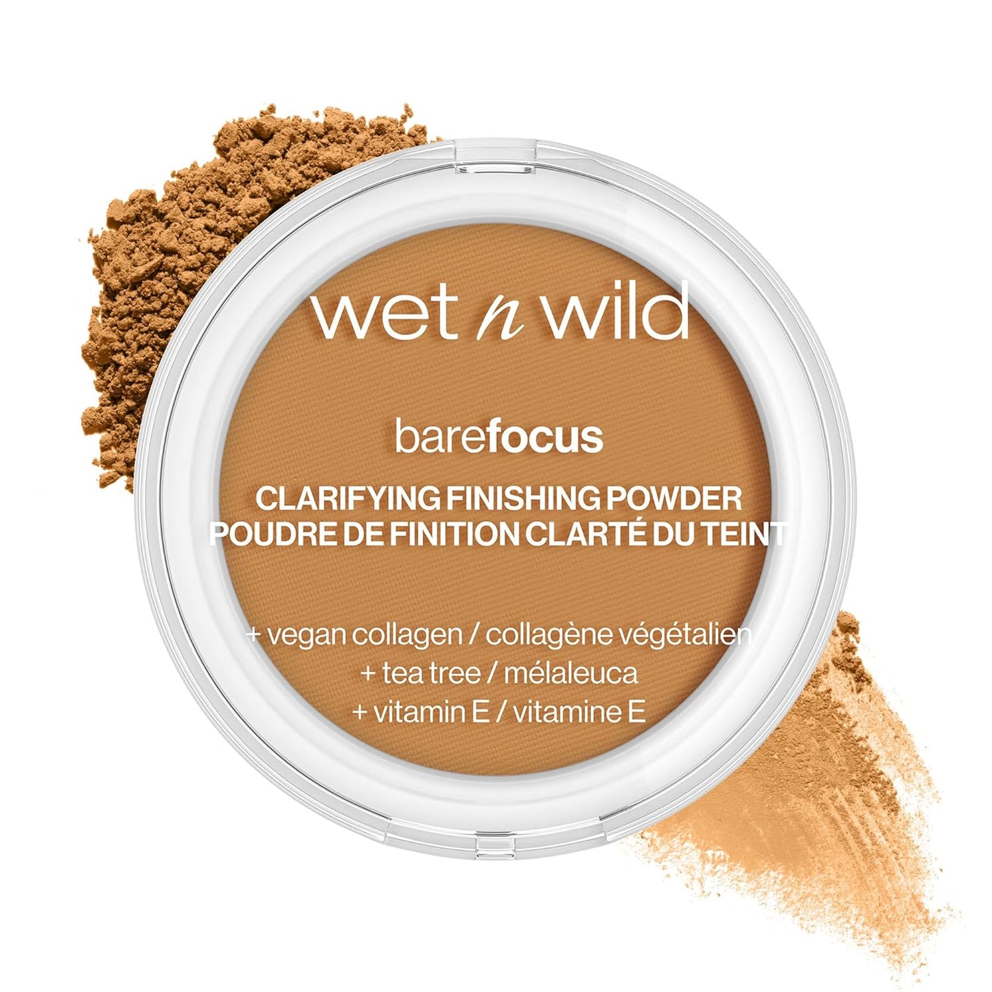 wet n wild Bare Focus Clarifying Finishing Powder Matte Pressed Setting Powder Medium-Tan & Fair-Light
