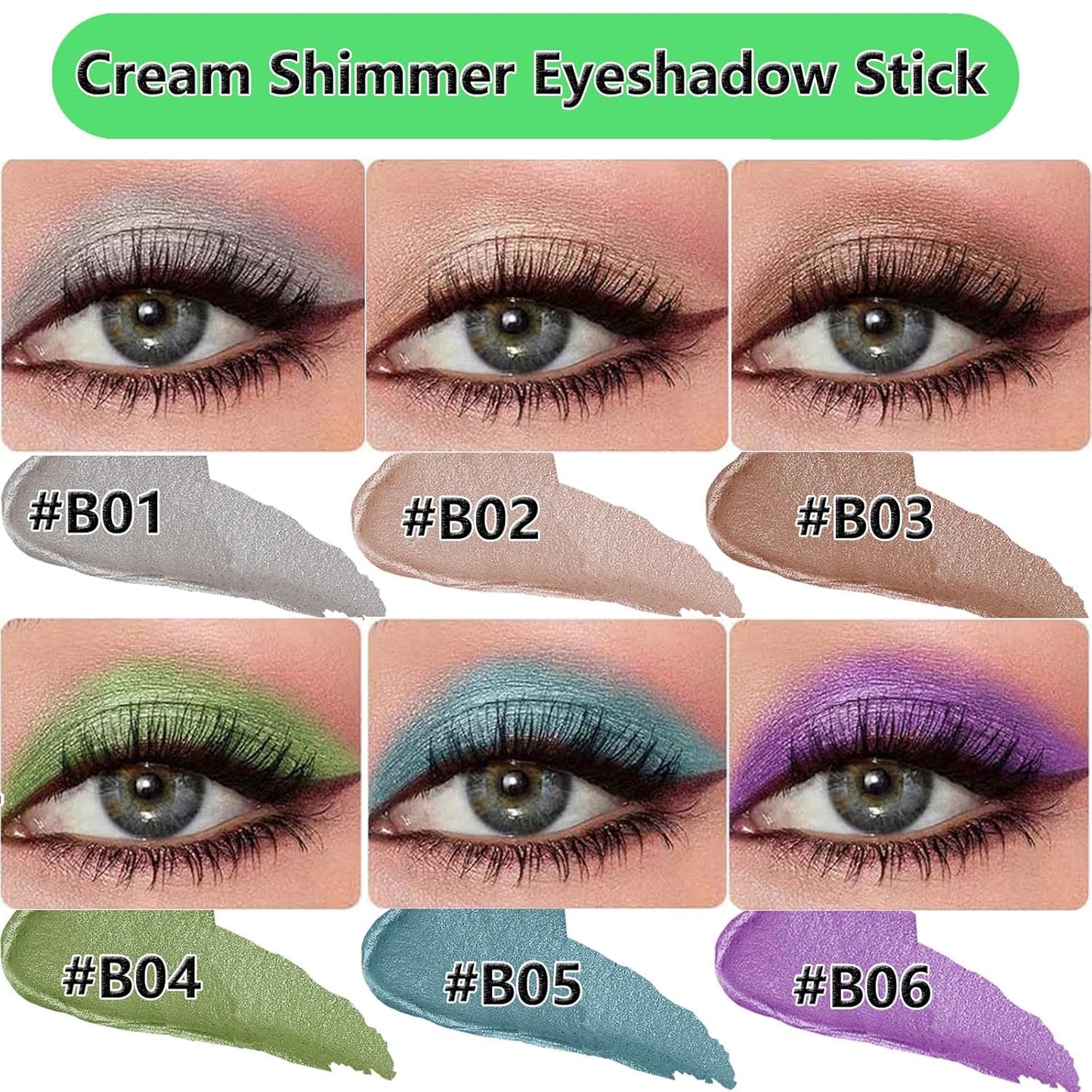 Rose Brown Eyeshadow Stick, Blendable Creamy eyeshadow Eye Brightener Stick, Waterproof Eyeshadow Pencil Long Lasting Crayon, Smooth Eye Shadow Highlighter Eye Liner Makeup.#B02 rose brown shimmer