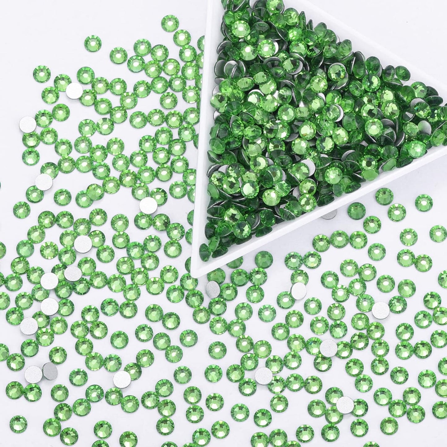 1440Pcs Light Green Crystal Rhinestones,Glass Flatback Rhinestones Gemstones Small for Nail Face Makeup Art Crafts Clothes Decoration - (SS10,2.8mm,Light Green)