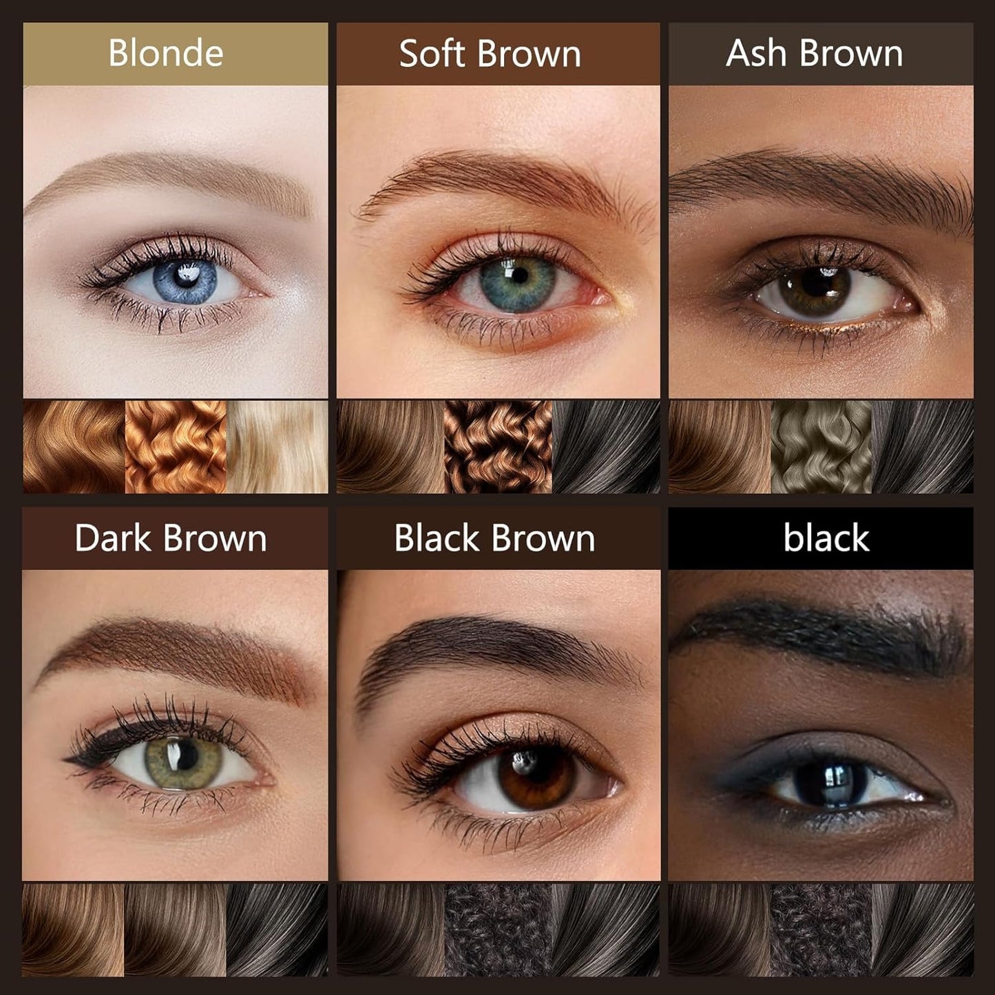 Waterproof Eyebrow Pencil with 4 Tip Microblading Pen and Dual-ended Brush, for Natural-Looking Brows, Long-Lasting, Blonde