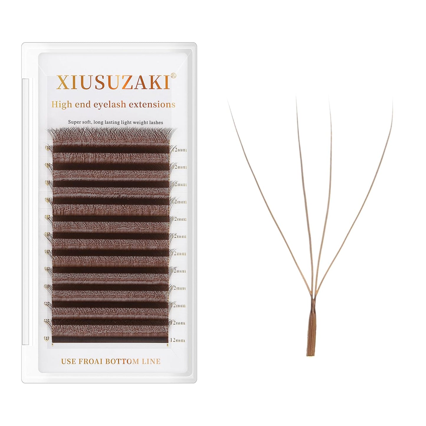 Lash Extensions Brown 4D W Eyelash Extensions W Shape 0.07mm Thickness C Curl 11mm Premade Fans Lashes Colored Lash Extension Volume Lashes Individual Lashes(W-Brown-4D-0.07-C,11mm)