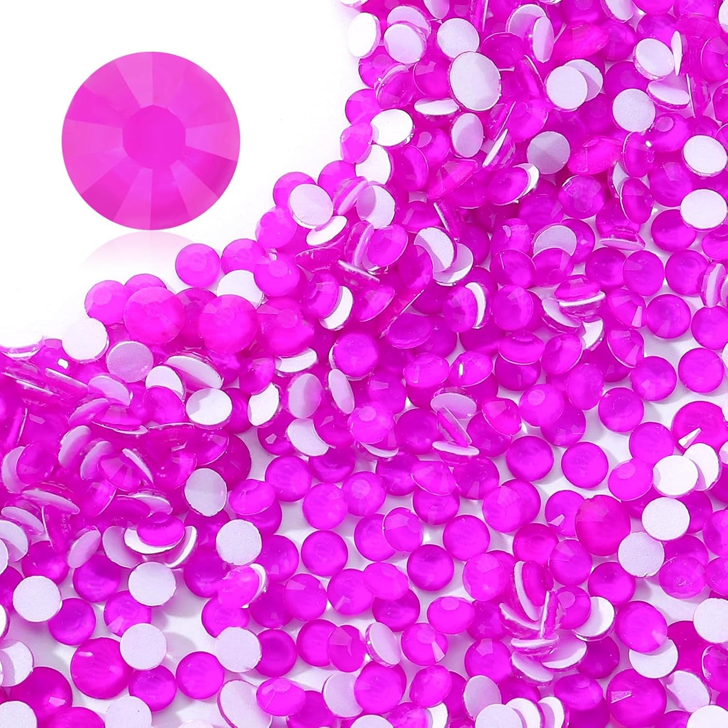 Neon Purple Flatback Rhinestones, Glass Rhinestones for Nail Art and Craft, Glue Fix, Loose Crystal Gemstones(Neon Purple, SS12, 1440pcs, 2.9-3.0mm)