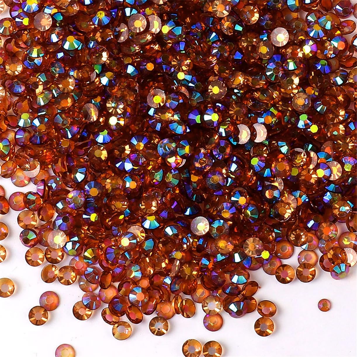 3000 Pieces SS12 3mm Flatback Rhinestones AB Clear Round Gems Crystals for Nail Art DIY Crafts Clothes Shoes Bags （Transparent Yellow Coffee AB）