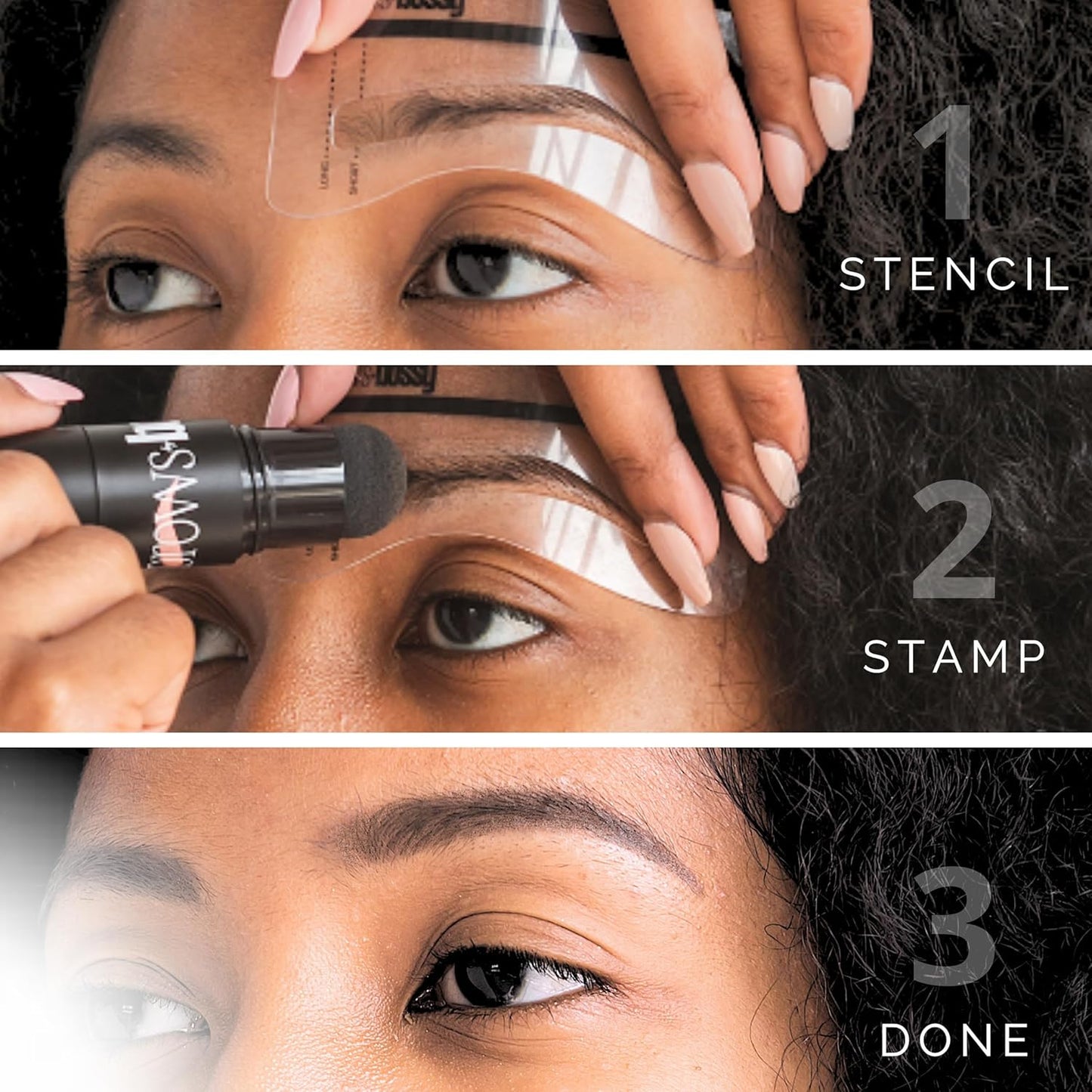 Dual-Color Eyebrow Stamp Stencil Kit with 9 Reusable Eyebrow Stencils for Professional Brow Stamping Shaping Kit and Instant Long Lasting Filling and Waterproof Tinting Definer