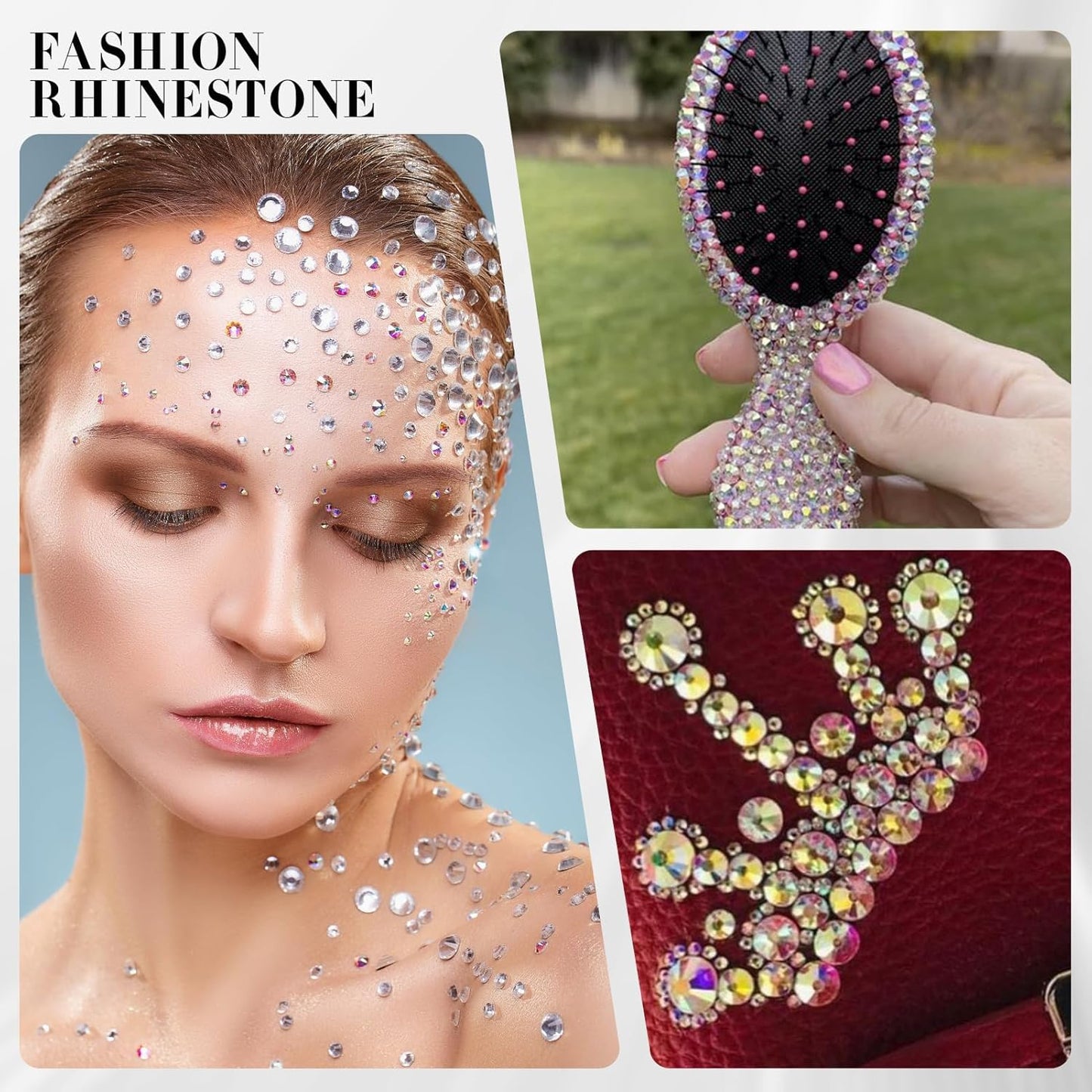 Novani 500pcs Crystal AB Rhinestones Flat Back Round Rhinestone Style 2088 Sparkly Crystal Gemstones for Nail Art and Crafting,SS20(4.6-4.8mm