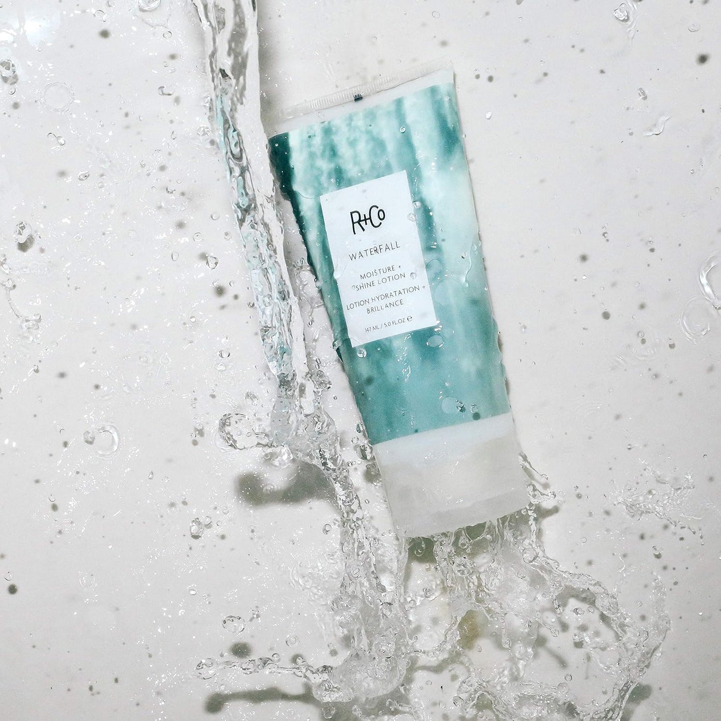 R+Co Waterfall Moisture and Shine Lotion | Lightweight Hair Hydration + Softness | Vegan + Cruelty-Free | 5 Fl Oz