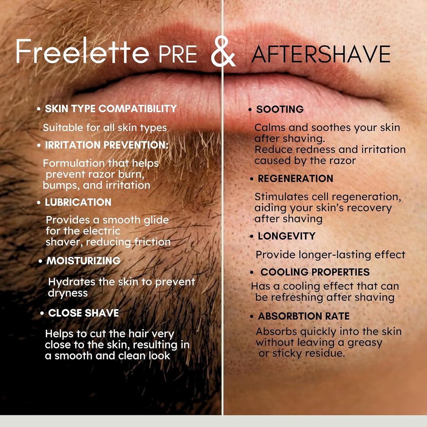 Pre Electric Shave After Shave Lotion Cream - Best For Close Shave - Smooth Irritation-Free Shaving - Shooting and Mousturising Formula Balm. Pherolink 3.76 Ounce (Pack of 1), LEMONGRASS