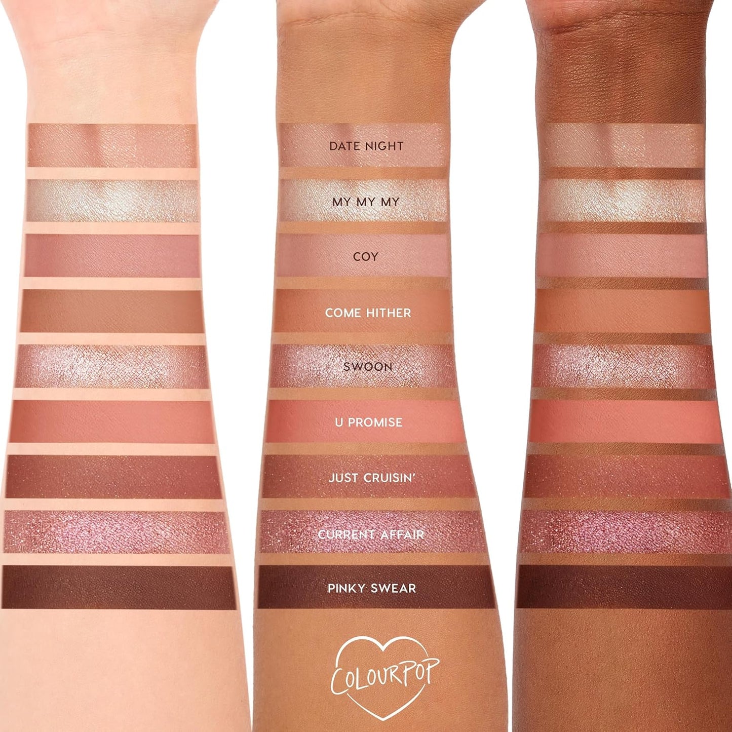 ColourPop Eyeshadow Palette - Eye Makeup Palette with Matte, Metallic, Matte Sparkle & Glitter Finishes - High-Pigment Eye Makeup with a Long-Wearing Formula - Blush Baby (0.3 oz)