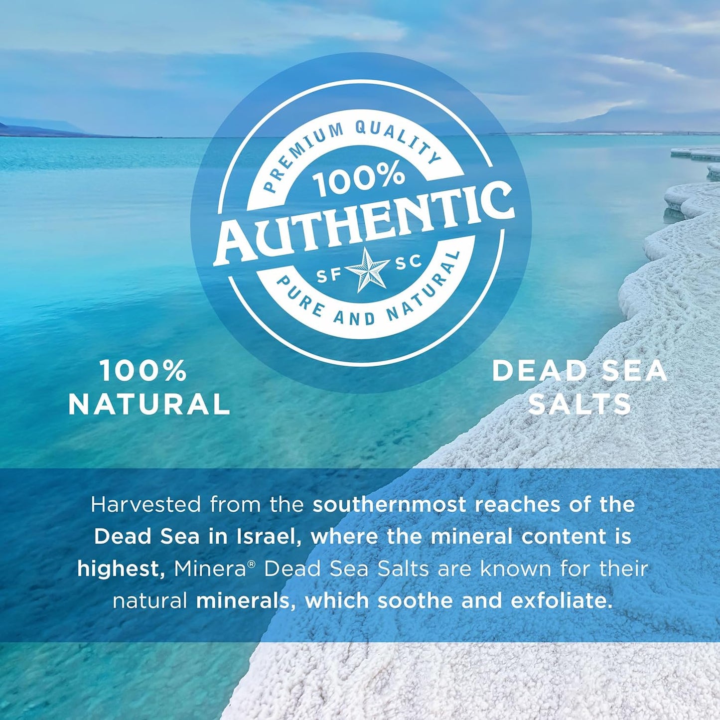 Minera Coarse Grain Dead Sea Salt for Bath & Soaking – 5 lbs, Fast-Dissolving, 100% Pure & Natural, Unscented, Skin-Nourishing Sea Salt