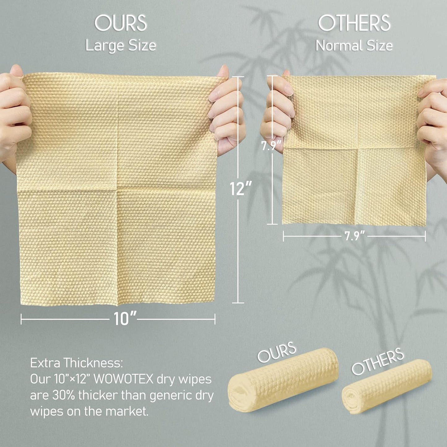 Bamboo Rayon Disposable Face Towel Biodegradable Large Dry Face Wipes 240 Count / 4 Boxes Extra Thick Soft Clean Facial Towels for Sensitive Skin, Makeup Removing, Facial Cleansing, Nursing