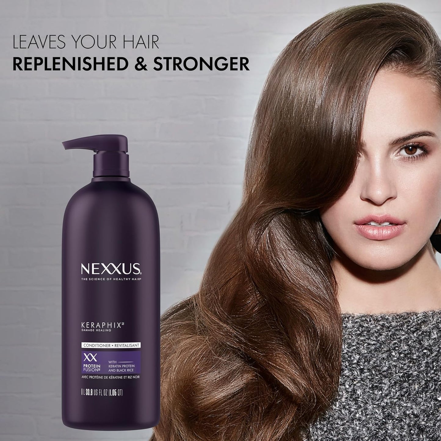 Nexxus Keraphix ProteinFusion Conditioner with Keratin Protein and Black Rice Conditioner for Damaged Hair 33.8 oz