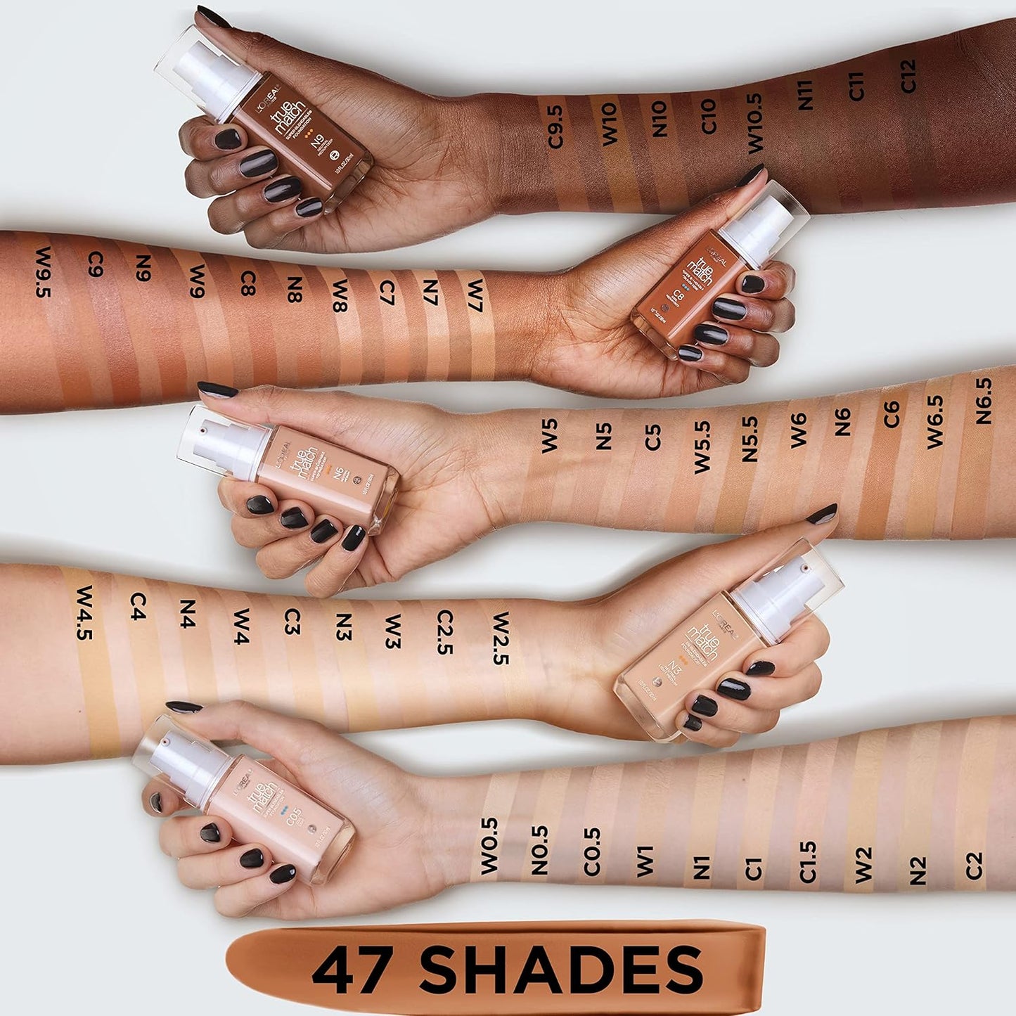 L'Oreal Paris True Match Super-Blendable Foundation, Medium Coverage Liquid Foundation Makeup, C11, Deep, 1 Fl Oz