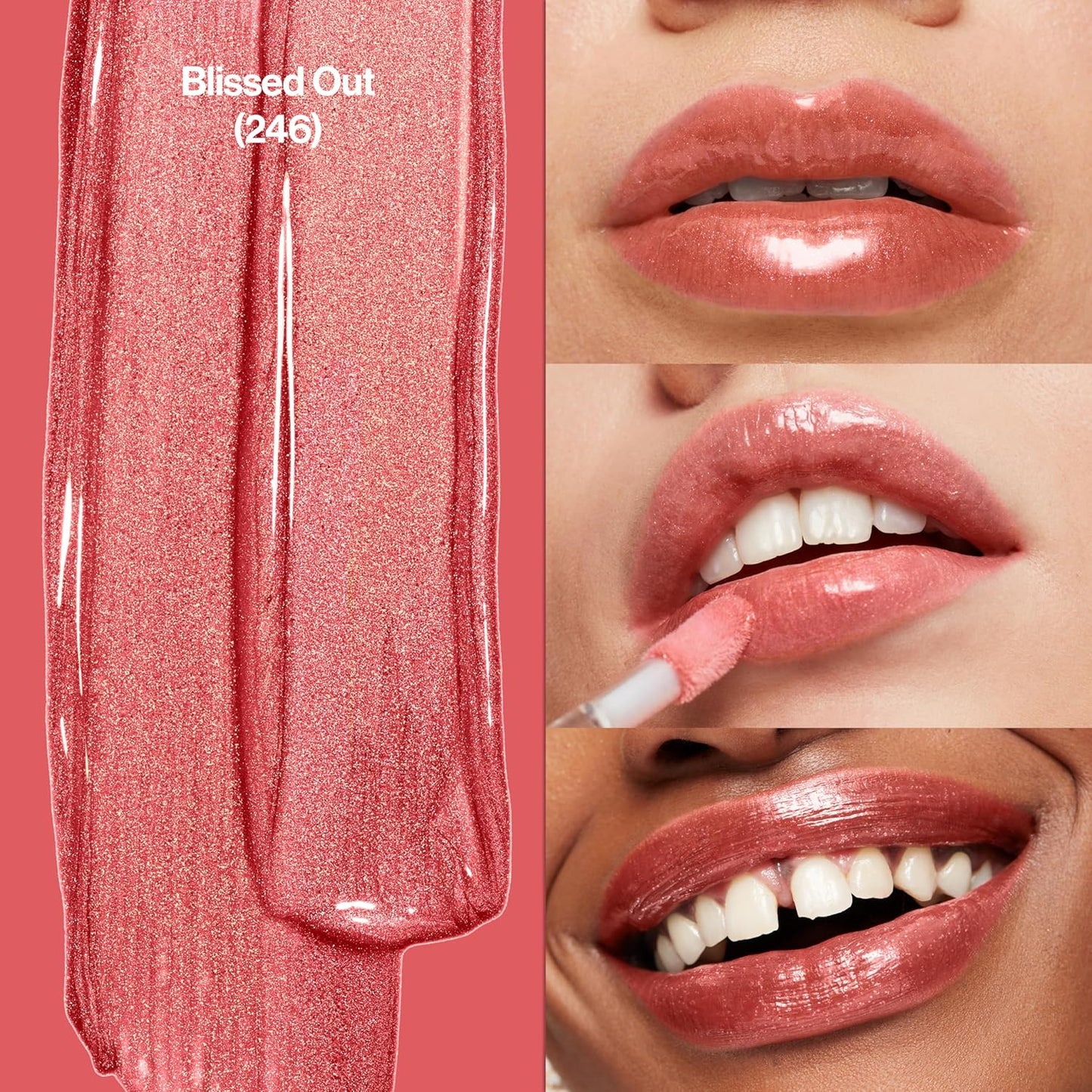 Revlon Super Lustrous Lip Gloss, Non-Sticky, Hydrating, High Shine Finish, 246 Blissed Out, 0.13 oz